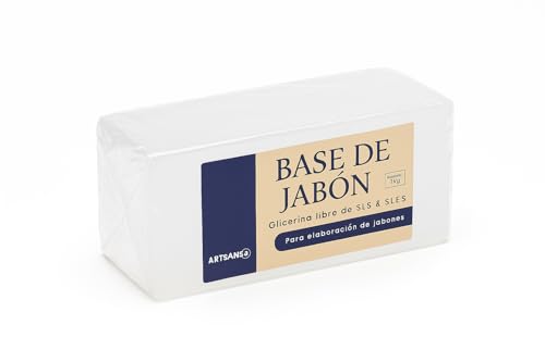 Glicerina para hacer Jabones Naturales | 1 Kg de Jabón base Glicerina Sólida Sin SLS | Transparente para hacer Pastillas de Jabón | Derretir y Verter, para Manualidades y Regalos (1 kg, Blanco)