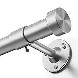YaFex Heavy Duty Curtain Rods 32-150 Inch, 1 Inch Adjustable Silver Curtain Rod for Windows, Extra Long Window Treatment Rods with Aluminium Finials, Easy Installation