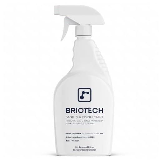 BRIOTECH Sanitizer + Disinfectant, Kills 99.99% of Viruses & Bacteria, HOCl Hypochlorous Spray, 0% Bleach, 0% Alcohol, Food Contact Safe, Eliminate Non-Living Allergens & Remove Pet Odor