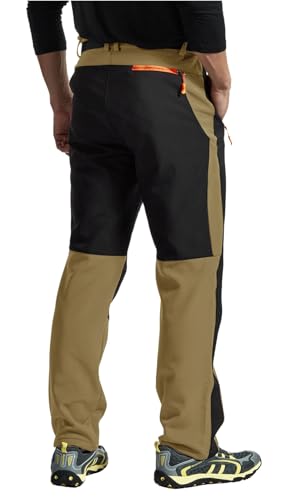 Rdruko Skihose Herren Wasserdicht Winter Softshellhose Winddicht Wanderhose Warme Winterhose Thermo Gefüttert Snowboardhose Trekkinghose mit Taschen (Khaki, XL)