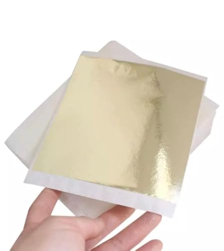Gold Leaf Company Gold Leaf 16x16 25 pcs Metallic Foil Sheets for Gilding, Home Decoration, Art & Crafts, Painting Arts Crafts Nails and DIYS (Gold Leaf.25 Pcs)
