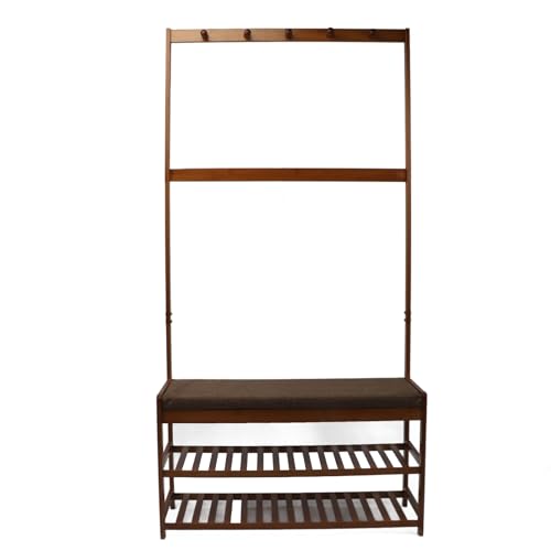 Cocoarm Árbol de Entrada, Diseño Multifuncional con Banco de Zapatos, Soporta 220 Libras, Estilo Moderno para Organización de Entrada