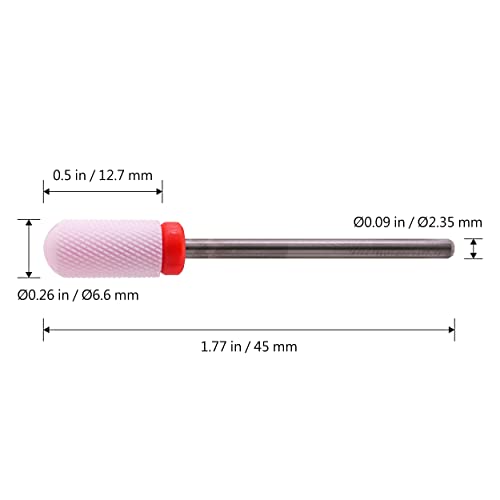 Miracle 3/32" Ceramic Nail Drill Bits Smooth Round Top Large Barrel Head For Electric Drill Machines L (Fine) #TOP2