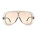 SA106 Bold Oversized Shield Thick Plastic Retro Racer Fashion Sunglasses All Beige