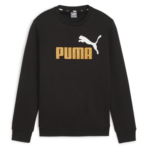 PUMA Kids Boys Essentials Two-Tone Logo Crew Neck Sweatshirt Casual - Black