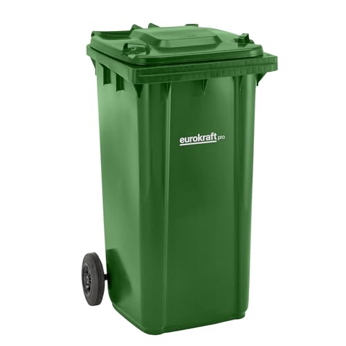 eurokraft | pro | Poubelle en plastique conforme DIN EN 840 | capacité 240 l | l x h x p 580 x 1100 x 740 mm | vert