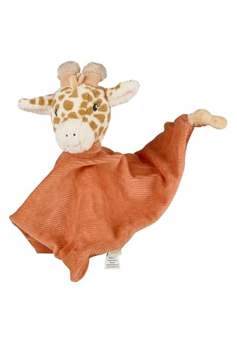 Sterntaler Schmusetuch M Giraffe Kaya – Baby Schnuffeltuch aus Flausch & Cord – Mit Knoten zum Greifen – Weiche Polyesterwatte Füllung Neugeborene & Kleinkinder, Goldbraun