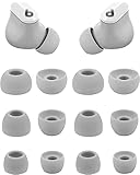 ALXCD Ear Tips Compatible with Beats Studio Buds, S M L 3 Sizes 6 Pairs Soft Silicon Earbuds Tips Eartips, Replacement for Beats Studio Buds, 6 Pairs, Gray