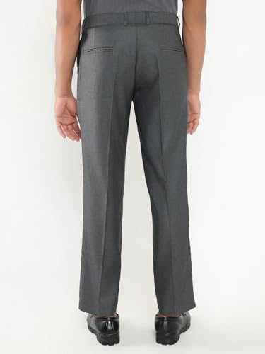 Image of SHOWOFFFF Men Solid Formal Trousers | Viscose Rayon Trouser for Mens | Low-Rise Loose Fit Cropped Trousers for Men's