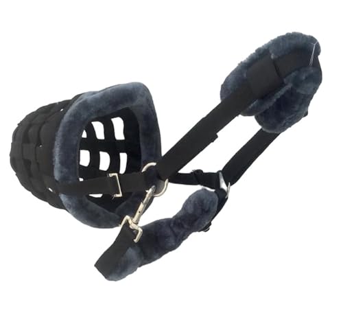Horse Grazing Muzzle Halter, Mink Fleece Padded, Multiple Sizes, Breathable (Black, Full) by Majestic Ally - Image 6
