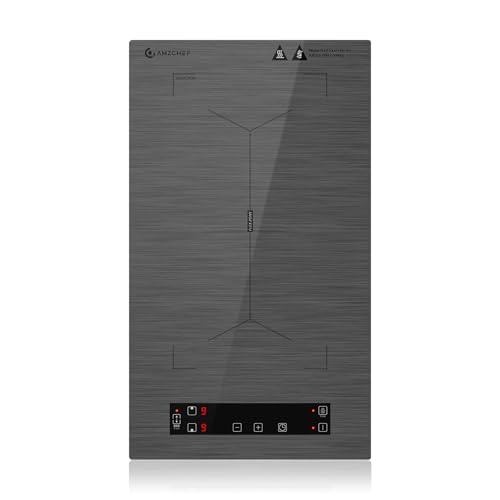 AMZCHEF Piastra a Induzione 2 Fuochi, Piano Cottura Induzione con Flex zone, 10 livelli di potenza,...