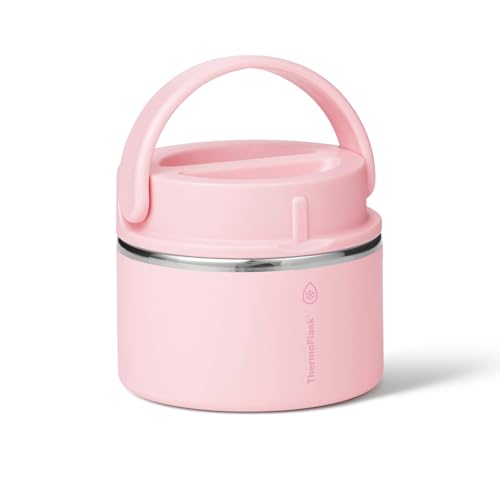Image of ThermoFlask Insulated Food Jar with Leakproof Lid (12 oz, Blush) - Stainless Steel Food Containers for Hot & Cold Meals, Lunch, Soup & Snacks