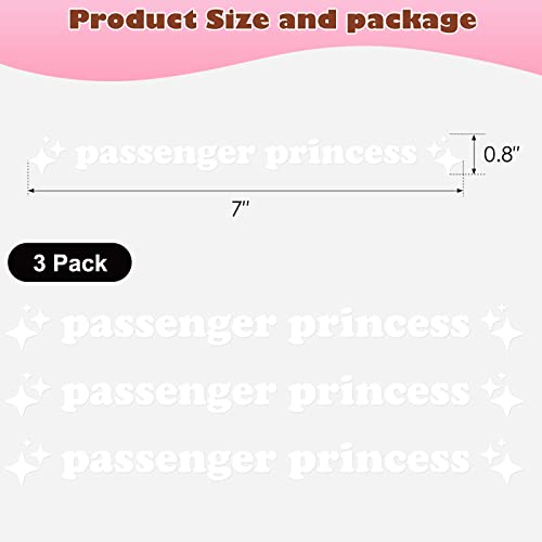 Aolamegs Passenger Princess Sticker, 3 Pack Cute Stickers For Car Window Rearview Mirror, Funny Girl Car Accessories Car Mirror Decal (White) #TOP7