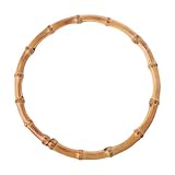 ❣Material: bambú SimpleLife - Bolsa de Madera de bambú con asa Redonda, Bolso Artesanal, Accesorios para Bolsas de Bricolaje, 15x15 cm