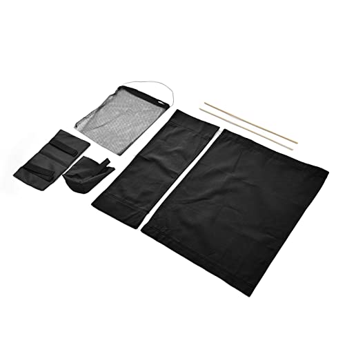 AYNEFY Canvas Director's Chair Cover, Exquisite Replacement for Garden Chair Seat Protection (Black)