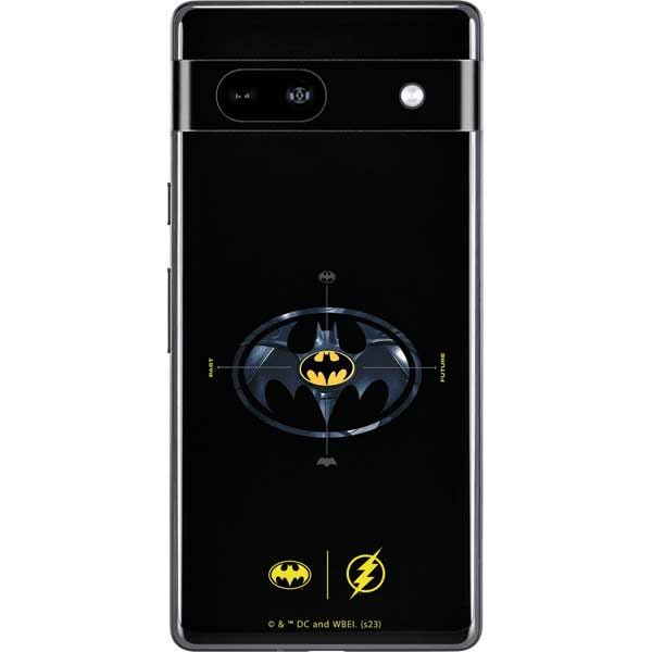 Skinit Decal Phone Skin Compatible with Google Pixel 7a - Officially Licensed Warner Bros The Flash Movie: Batman Multiverse Logos Design