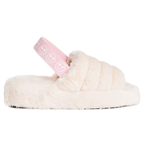 xo, Fetti Smile Strap Slippers, White Fur, Bachelorette Party Decorations, Birthday Sandals, Bridesmaid Gift, Birthday Party Favor