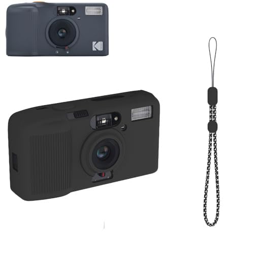 Kodak Snapic A1�Ή��V���R���J�����P�[�X - �h�� �ϏՌ� 360°�t���J�o�[ ���X�g�X�g���b�v�t�� (�u���b�N)