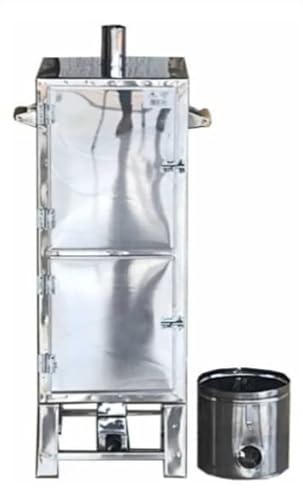 Defumador Inox para 5Kg + Termômetro + Baldes E Ganchos