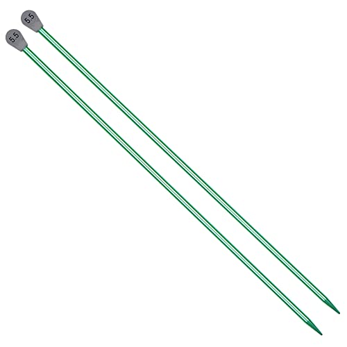 Coopay Aluminium Knitting Needles 5.5mm UK Size, 35cm Long, Lightweight, Smooth, Snag-Free Surface