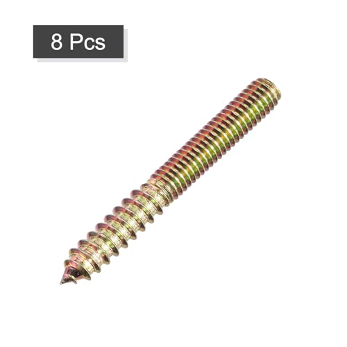 Image of uxcell 5 /16-18x2-3 /4 Hanger Bolts, 8pcs Double Ended Screws Wood Dowel Screws for Furniture