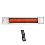 SUNPAK Model S34 S TSR Two Stage Remote 25,000 to 34,000 BTU Infrared Outdoor Patio Heater (Natural Gas, Stainless Steel Casing)