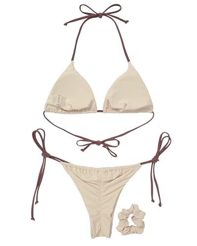 Image of MOSHENGQI Women Sexy Brazilian Bikini 2 Piece Spaghetti Strap Top Thong Swimsuit Bathing Suit