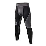 MisFox Herren Sporthose, Schnelltrocknende Tarnen Kompressionshose Laufhose Sporthose Atmungsaktive Trainingshose mit Tasche