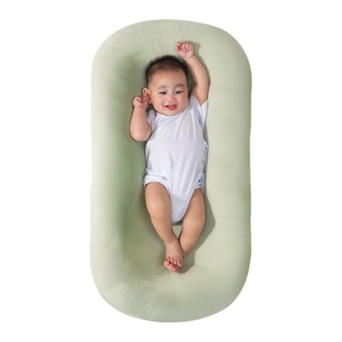 Image of Saanerueen Baby Lounger, Baby Lounger for Newborn, Soft Breathable Washable Infant Lounger for Baby Home and Travel (Green)