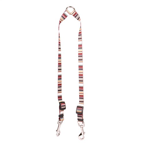 Yellow Dog Design Burgundy Stripes Coupler Dog Leash 3/8