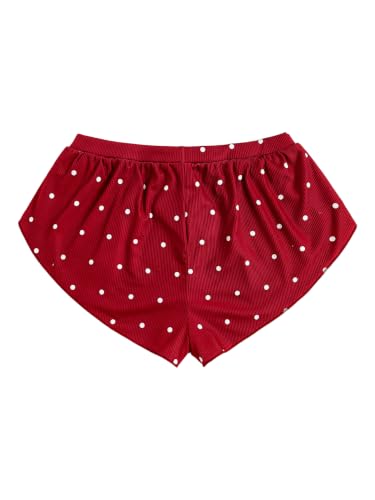 Image of MakeMeChic Women's Pajama Bottoms Floral Print Tie Front Micro Short Side Slit Summer Lounge Shorts