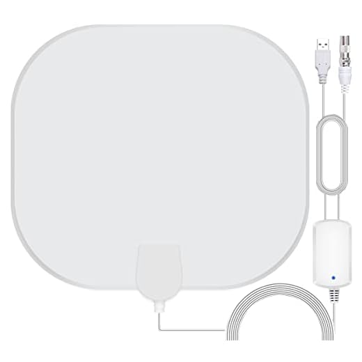 2022 Nouvelle Antenne TV Intérieur Puissante TNT HD – Antenne HDTV Blanche avec Amplicateur de Signal Amélioré – pour 1080P 4K Chaînes Télévision Gratuites – 5m Câble Coaxial