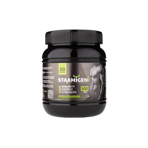 ALPHA AYURVEDA Staamigen Malt - Ayurvedic Weight Gainer for Men with Natural Ingredients to Boost Muscle Mass, Stamina, Appetite, and Overall Wellness - 1 Kg - 2 x 500 grams Tubs, 2 count