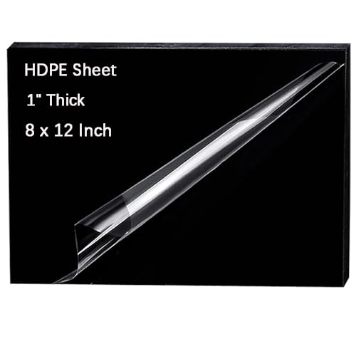 Image of 1 Pcs HDPE Plastic Sheet 1 inch Thick,Size 1 inch x 8 inch x 12 inch,High-Density Polyethylene(HDPE) Plastic Block for Machining,Home Improvements,DIY Projects (Black)