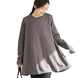 [コカ] エンボス長袖Aラインチュニック 全5色 ダークベージュ L