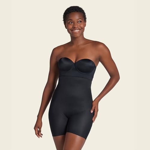Image of Leonisa On Target - Tummy Control Shapewear Strapless Sculpting Step-in Body Shaper with Short Bottom