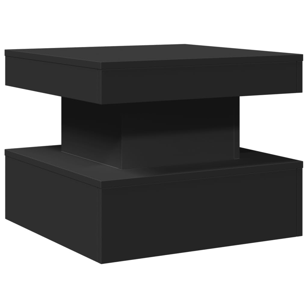 vidaXL Coffee Table with LED Lights Black 50x50x40 cm — image 1