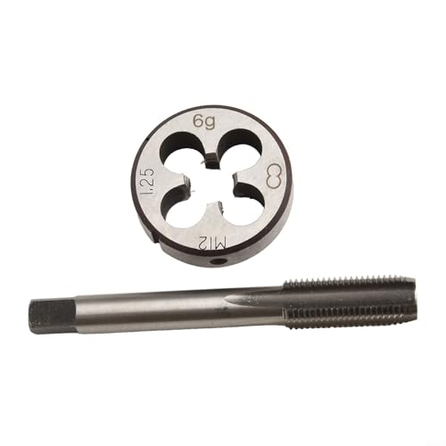 Juego de machos y troqueles métricos de rosca derecha HSS de precisión M 12 x 1 25 mm para resultados fiables