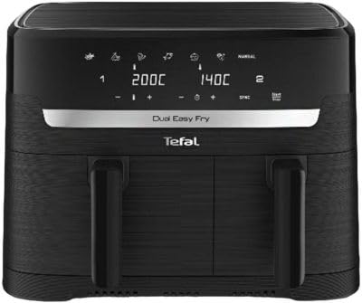 TEFAL Easy Fry Dual Friteuse sans huile Capacité 8 3 8 personnes 2 tiroirs 7 programmes Ecran tactile air fryer EY901N10 - vue 3