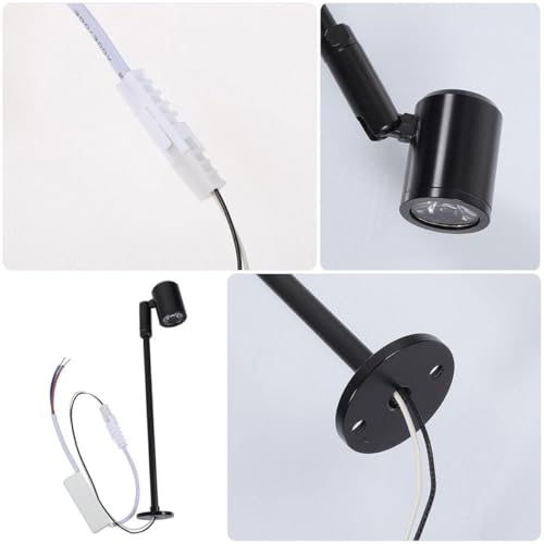 Mini foco LED para vitrina expositora interior con poste de 215 mm ajustable 4