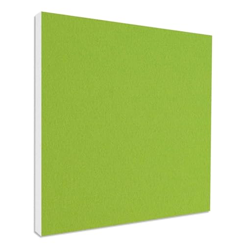 platino24 Akustikpaneele 1 Element Colore Quadrat 55 x 55 cm HellgrünI Schallabsorber aus Basotect ® G+ mit Akustikfilz I Schalldämmung Wand & Decke I Akustikelemente Wandpaneel