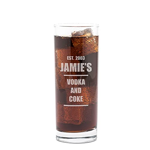 Personalized Engraved Glass - Engraved Highball Glass - Personalized alcohol Gifts - 21st Birthday Gifts for Men - Personalized Gifts for Him