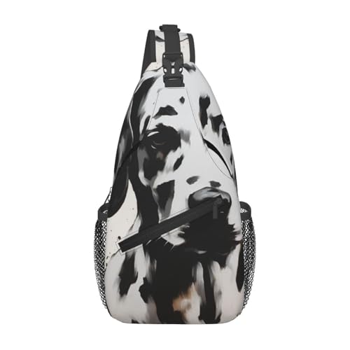 Sac à dos à bandoulière dalmatien amusant avec fermeture éclair