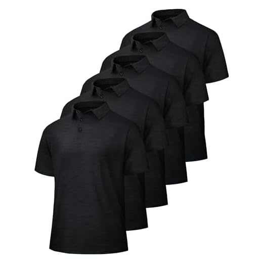5 Pack Men's Quick-Dry Polo Shirts
