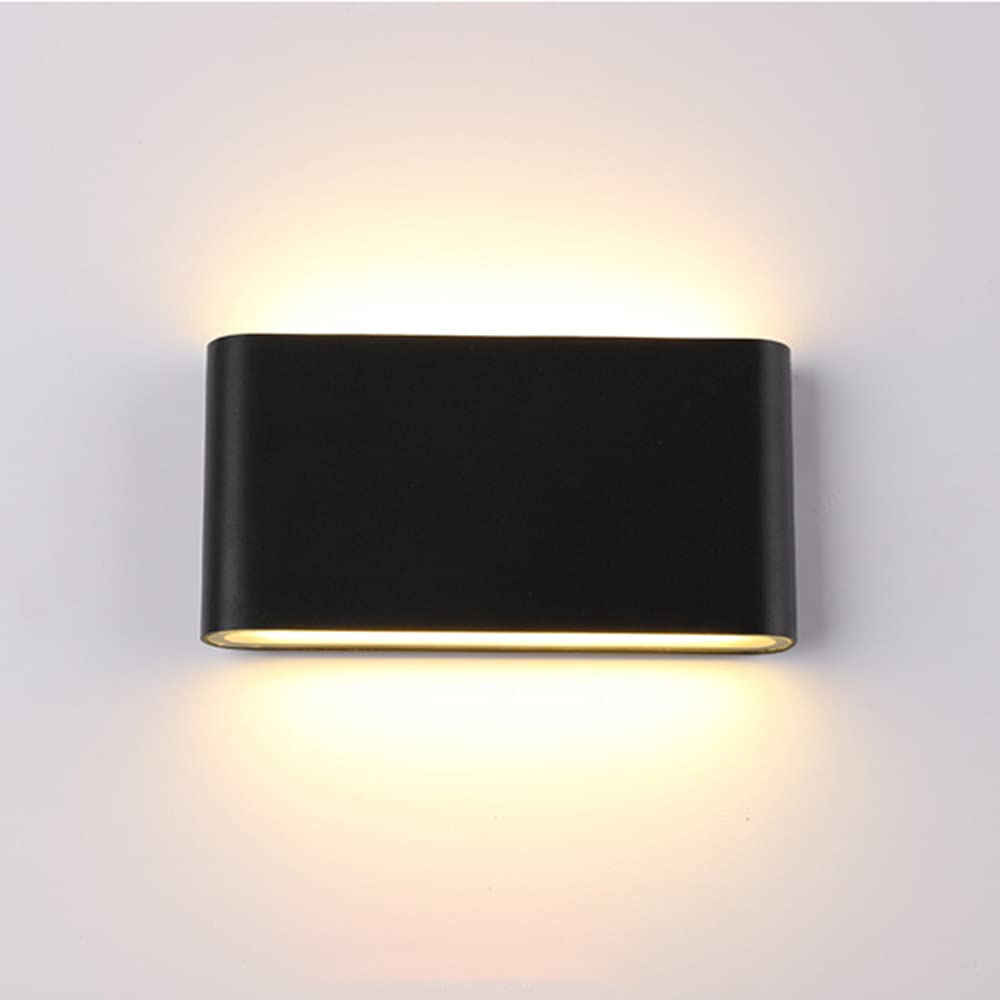 HYJAUSXB Wash Wall Light Fixture Square IP65 Waterproof丨Up Down Sconces Lighting丨Indoor Lights for Living Room Bedroom Hallway Corridor丨Outdoor Courtyard Patio External Lamps (Black 3000k Smal