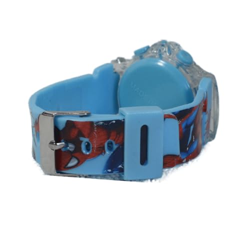 Relógio Infantil Menino Personagens Homem Aranha Luz E Som (Azul Bebê)