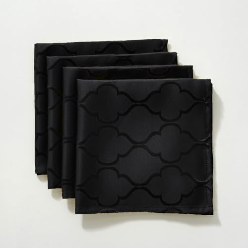 Servilletas de Tela Jacquard 20 x 20 pulg 4 Piezas Negro miniatura 2