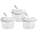 Milk Powder Dispensers, 3 Pack Containers Tiny to Tots 0M+ BPA Free, 3 Separate Compartment Baby Formula Portioning Storage Containers (White, 3 Pack)