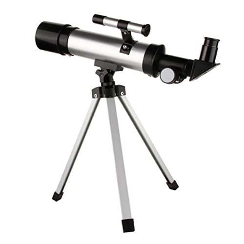 Jojomis Telescopio de astronomía 36050 con trípode, telescopio refractor de aumento 90X para principiantes, longitud focal de 360 mm, apertura de 50 mm, telescopio portátil de observación de estrellas
