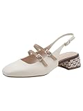 Tamaris Escarpin à bride arrière pour femme avec talon bloc blanc 37 EU